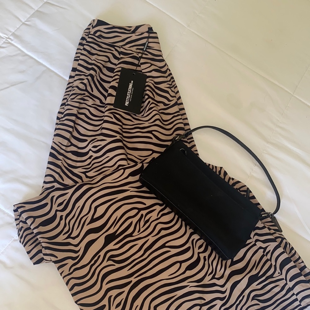 Pretty Little Thing Zebra print wide pants